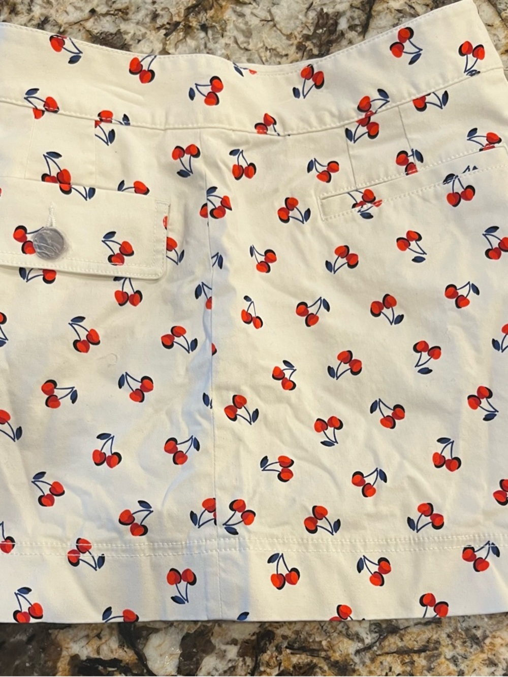 Kate Spade New York Cherry Print Shorts Size 14 High Waist Summer Designer Chic - Picture 9 of 9